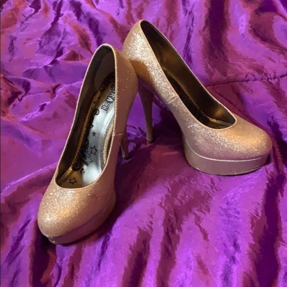 Gold Sparkle Brash Heels